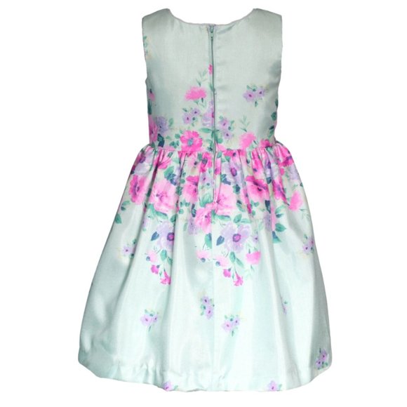 Bonnie Jean Girls 2T-6X Mint Lilac Shantung Cardigan Dress - Picture 3 of 4